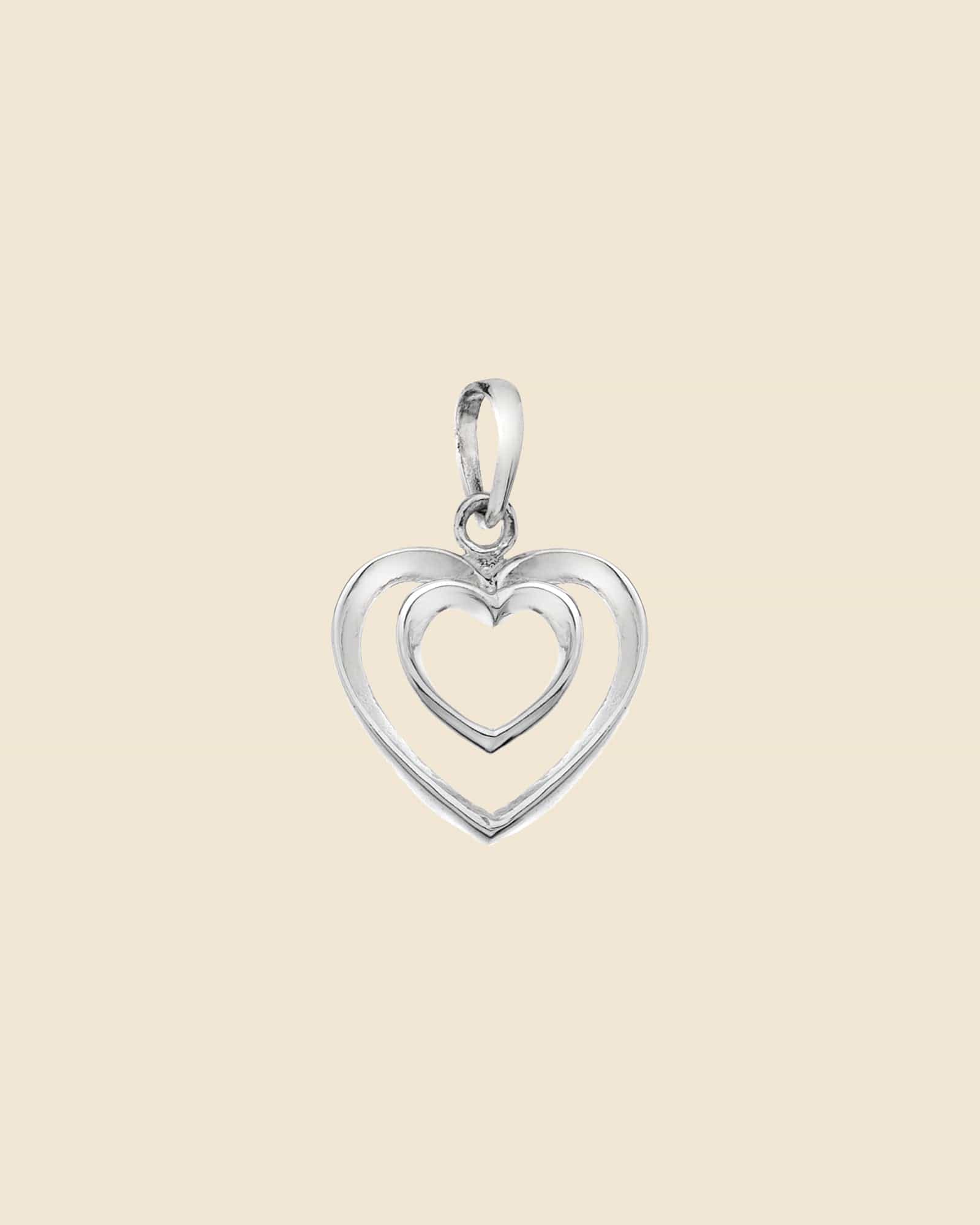 Sterling Silver Double Cut-Out Heart Pendant
