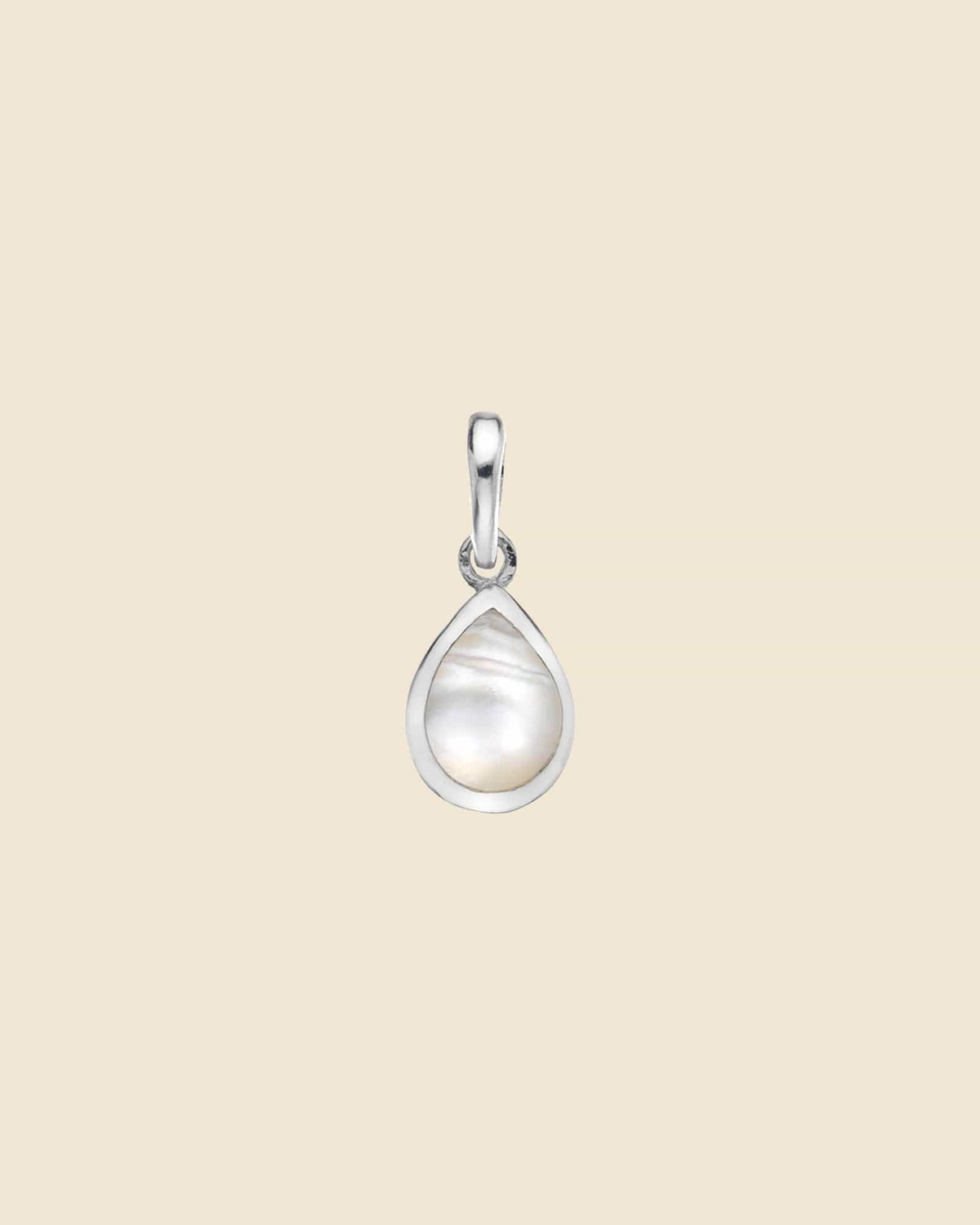 Sterling Silver and Mother of Pearl Simple Teardrop Pendant