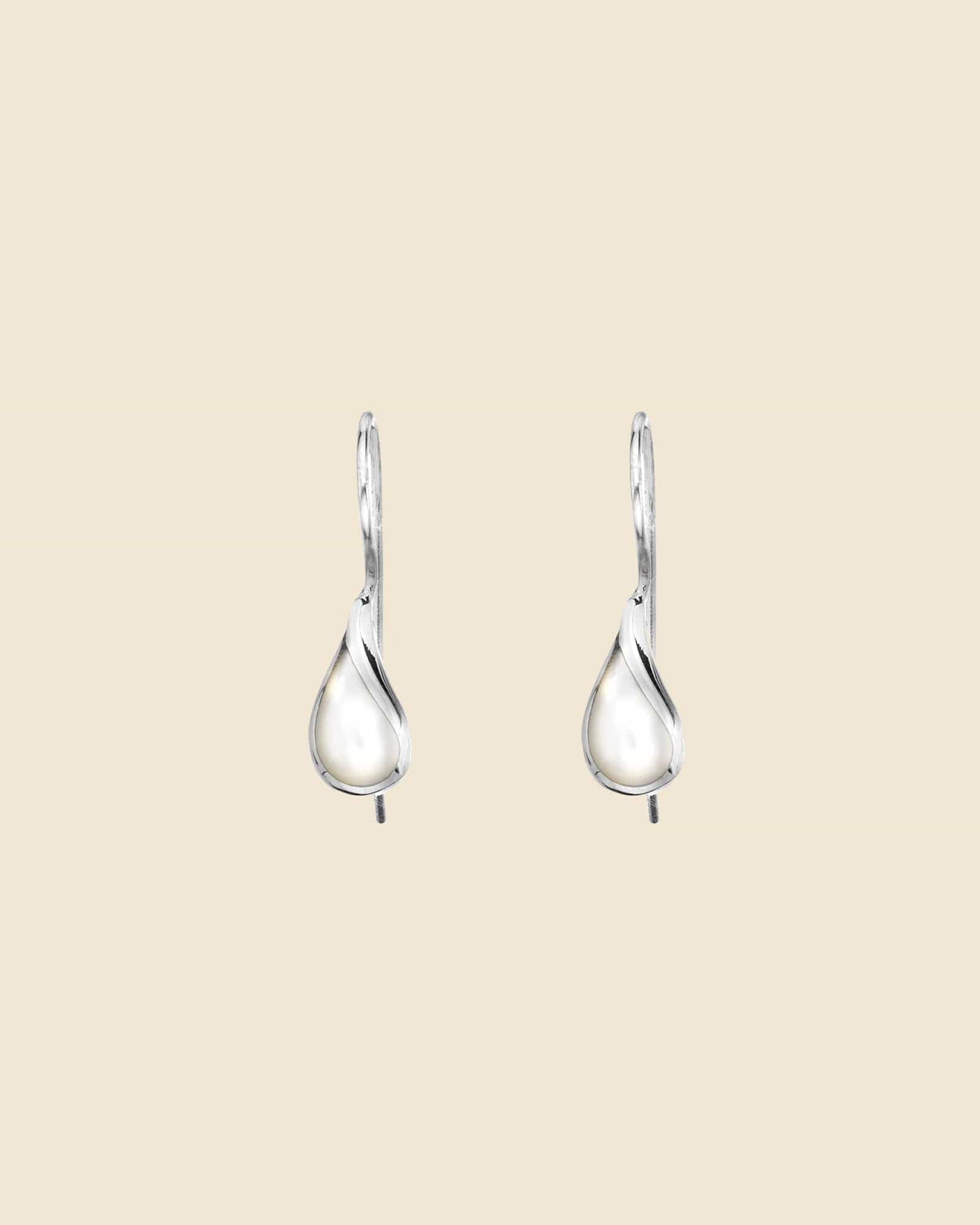 Sterling Silver and Mother of Pearl Elegant Teardrop Earrings