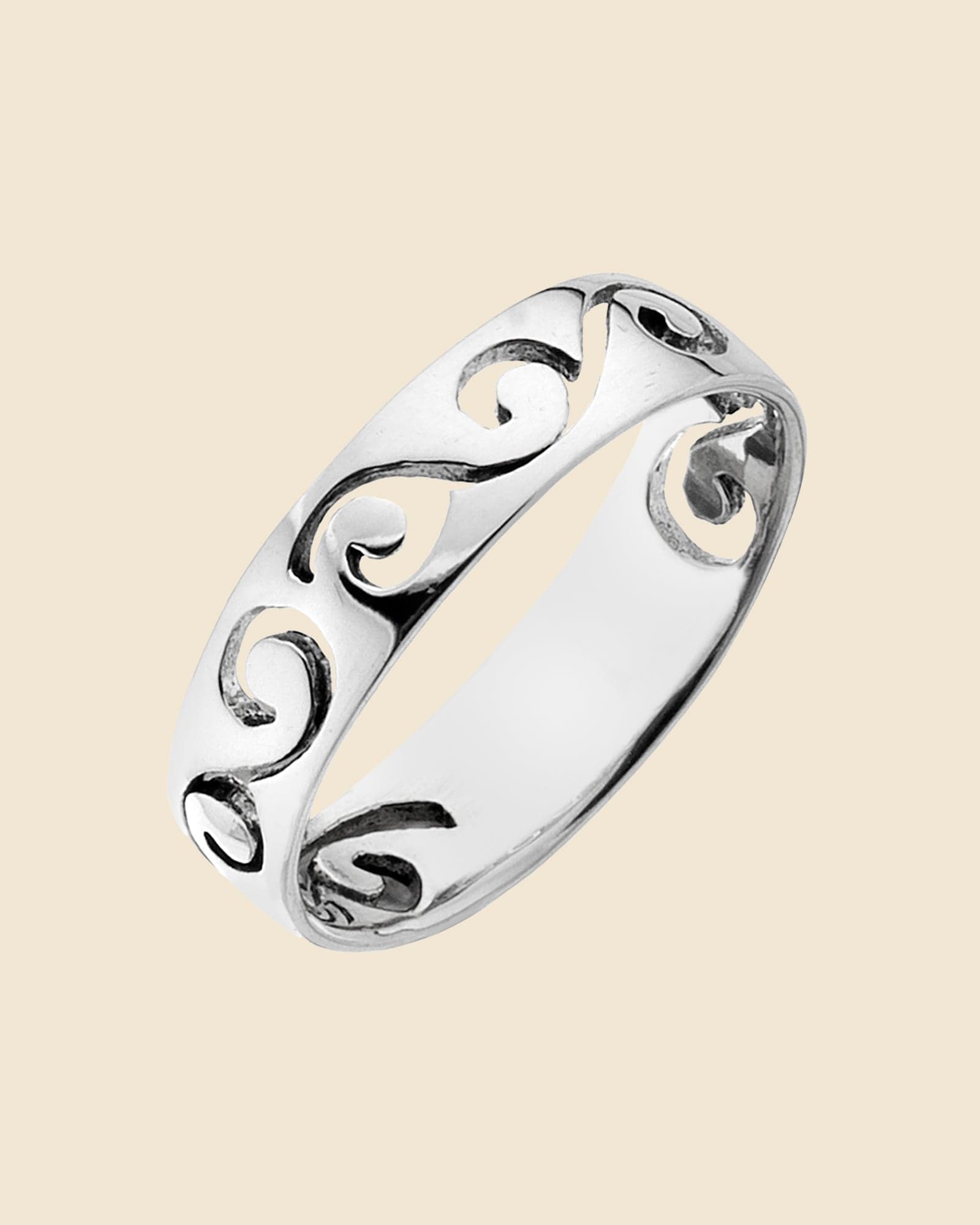 Sterling Silver Cut Out Wave Band Ring