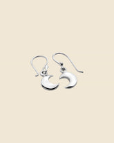 Sterling Silver Simple Crescent Moon Drop Earrings