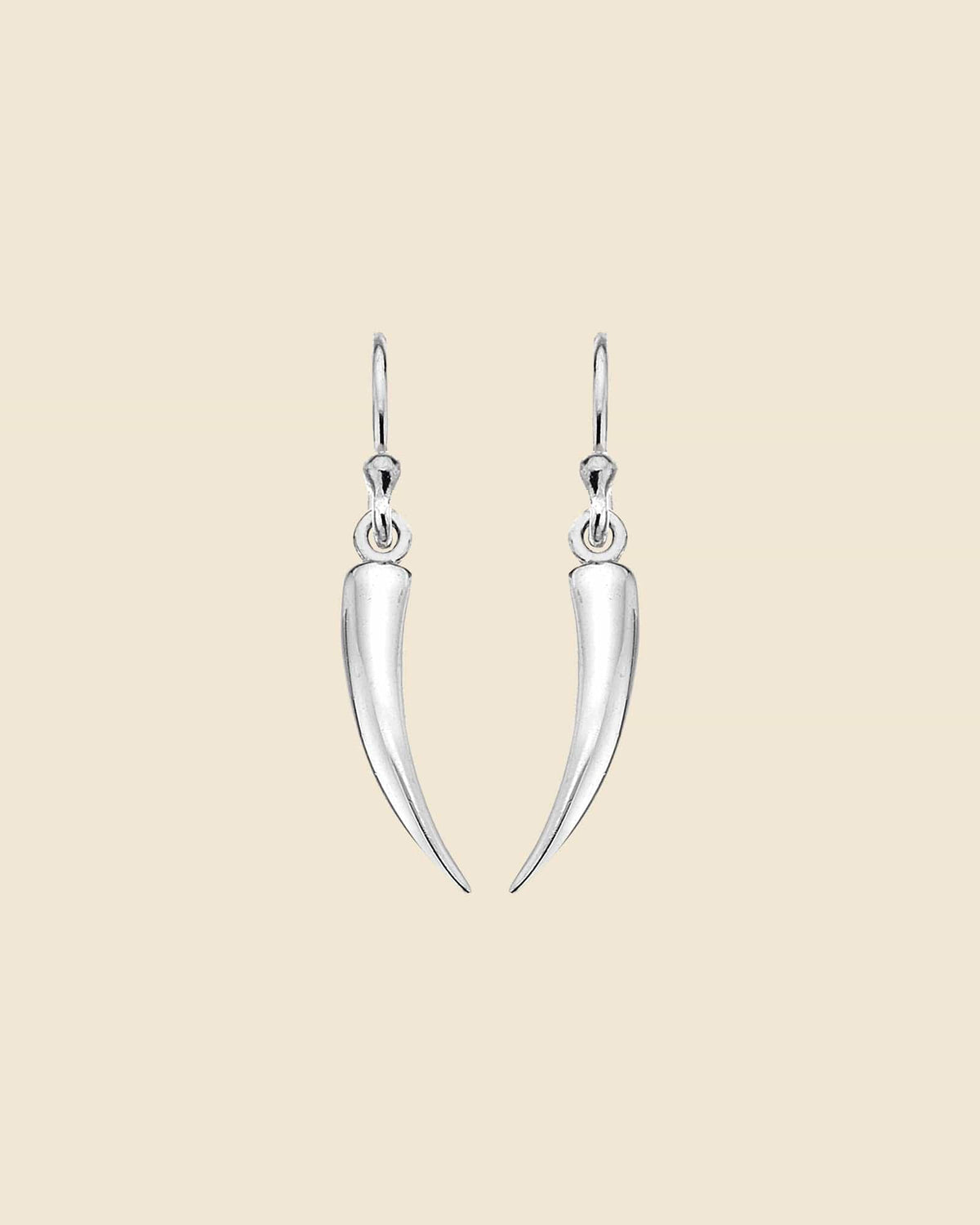 Sterling Silver Small Horn Drop Earrings