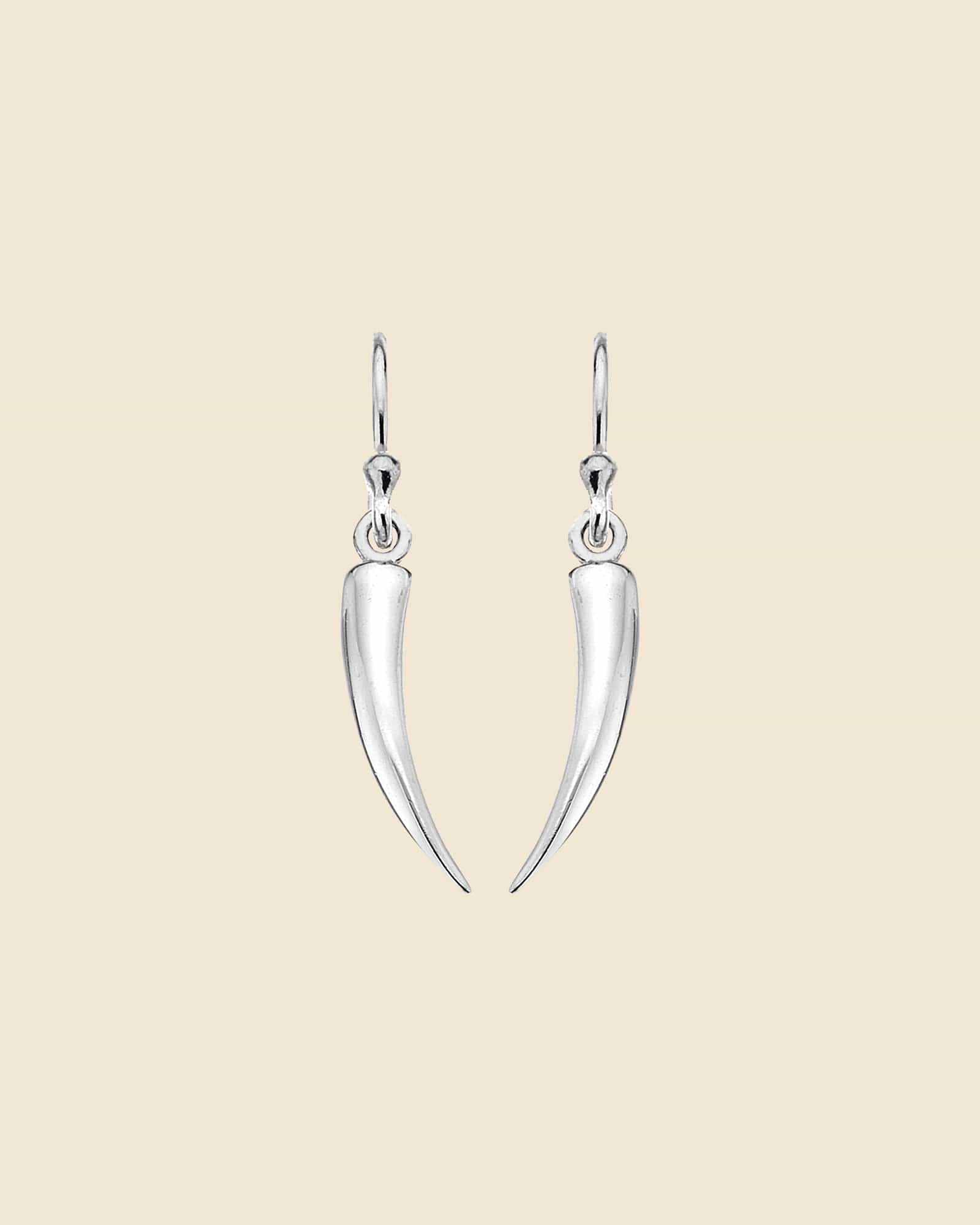 Sterling Silver Small Horn Drop Earrings