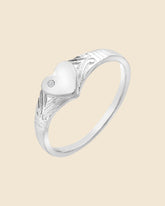 Sterling Silver Vintage Style Heart Signet Ring