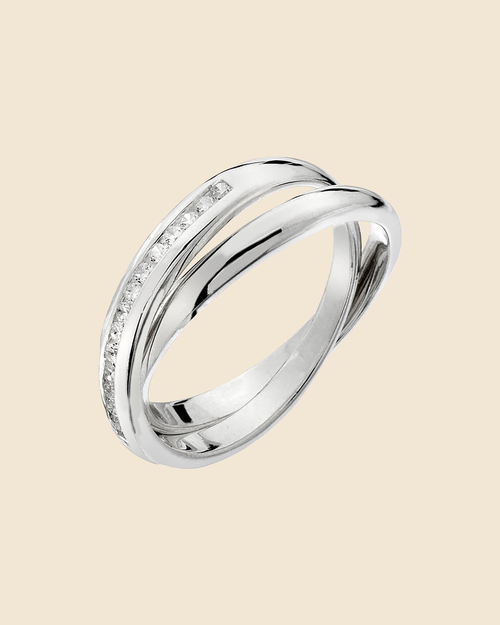 Sterling Silver and Cubic Zirconia Russian Wedding Band