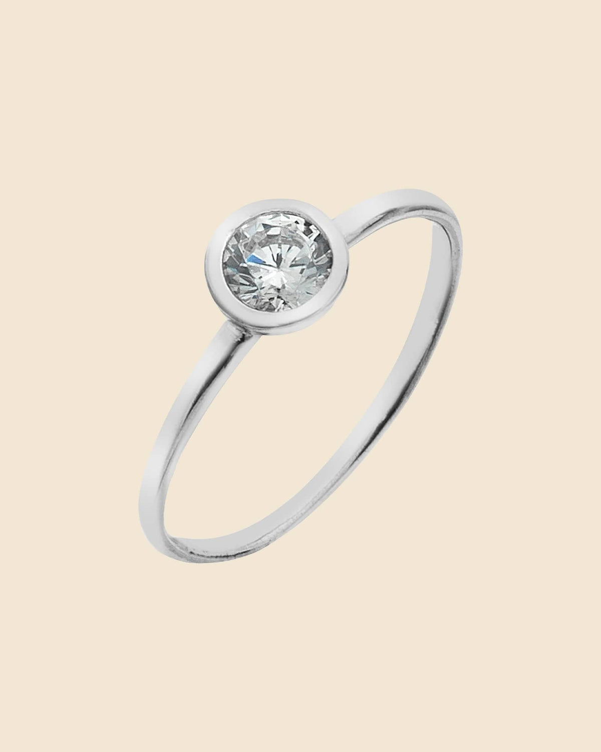 Cubic Zirconia and Sterling Silver Stacking Ring