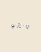 Sterling Silver Surround Cubic Zirconia 3mm Studs