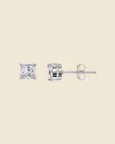 Small Square Claw Set Cubic Zirconia Studs